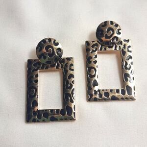 Animal Print Picture Geometric Dangle Earrings